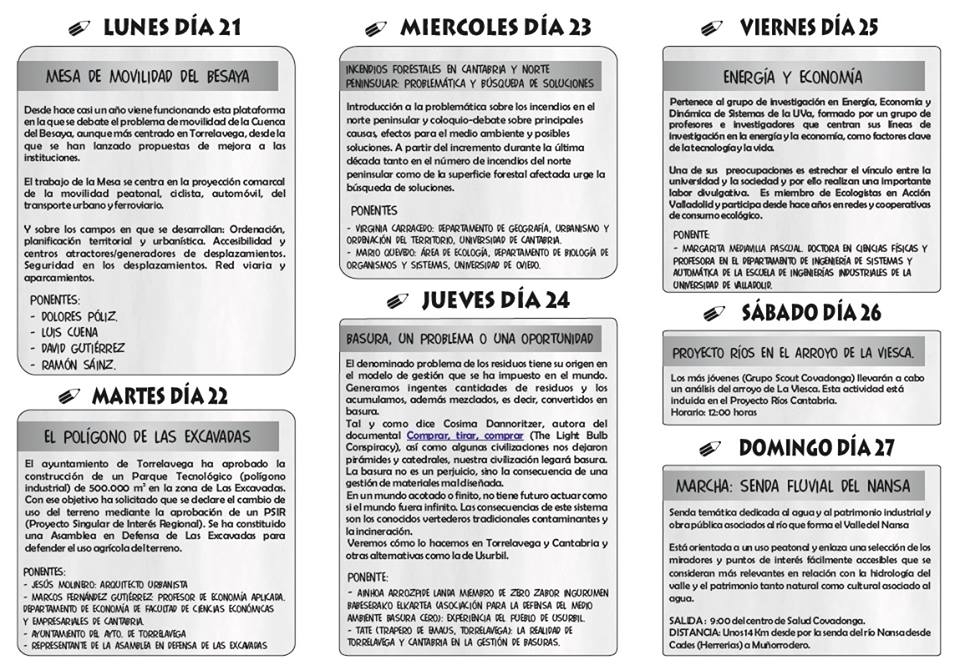 El lunes arranca la 28 edición de la Semana de Ecología del Barrio Covadonga