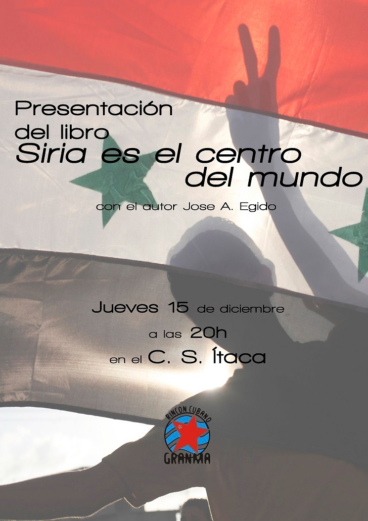El Rincón Cubano Granma organiza la charla «Siria es el centro del mundo»