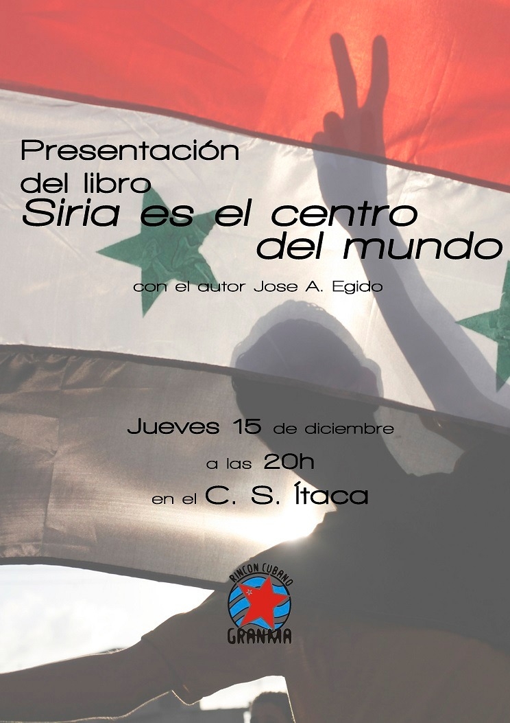  El Rincón Cubano Granma organiza la charla «Siria es el centro del mundo»