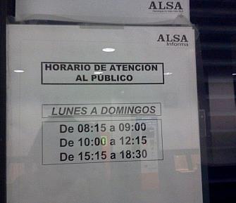 Horarios de atención al público en la estación autobuses de Torrelavega - Archivo 2013