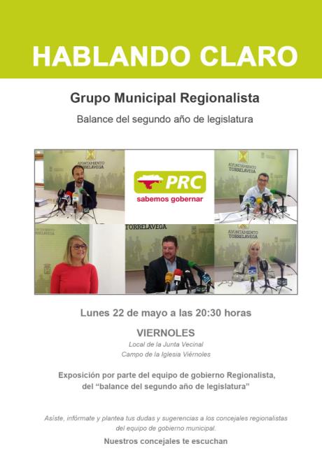 El PRC de Torrelavega rinde cuentas con sus charlas "Hablando claro"