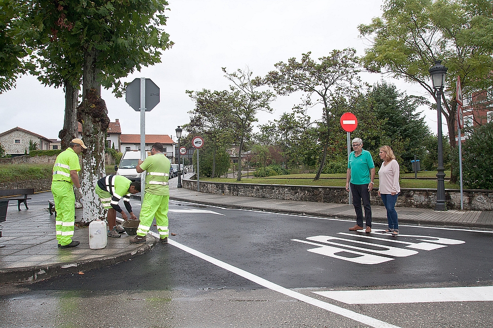 Completada la primera fase de reordenación viaria en el centro de Polanco