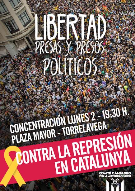 Convocada una concentración contra la "represión" en Cataluña