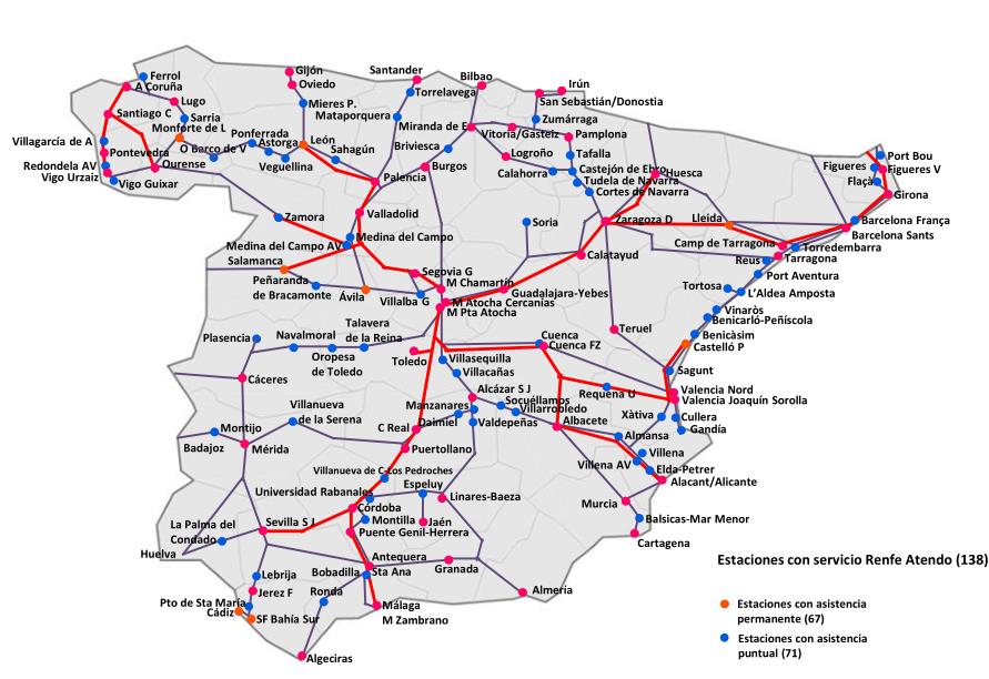 Renfe amplía a la estación de Torrelavega el servicio Atendo de asistencia para personas con movilidad reducida