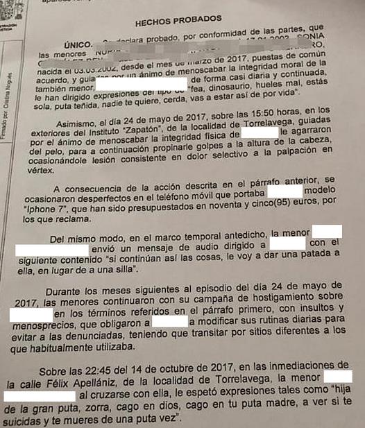  Una sentencia refleja que una menor sufrió lesiones y amenazas en el exterior del instituto Zapatón de Torrelavega