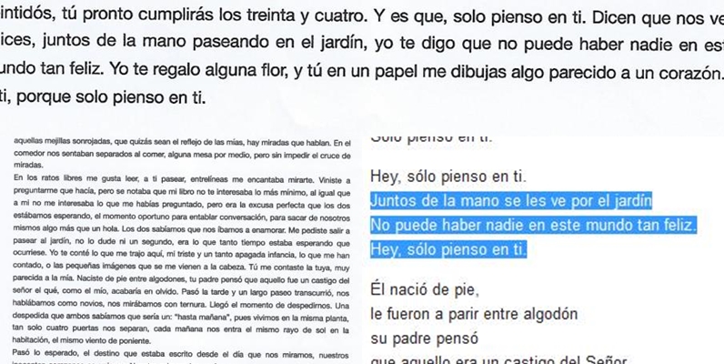  La carta ganadora del XII Concurso de Cartas de Amor Ciudad de Torrelavega, acusada de presunto plagio a la canción «Solo pienso en ti», de Víctor Manuel