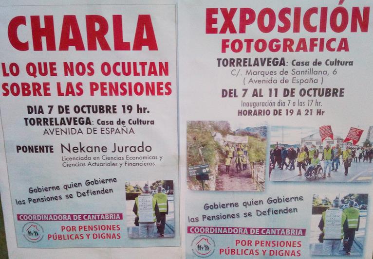 Torrelavega acogerá la charla "Lo que nos ocultan sobre las pensiones"