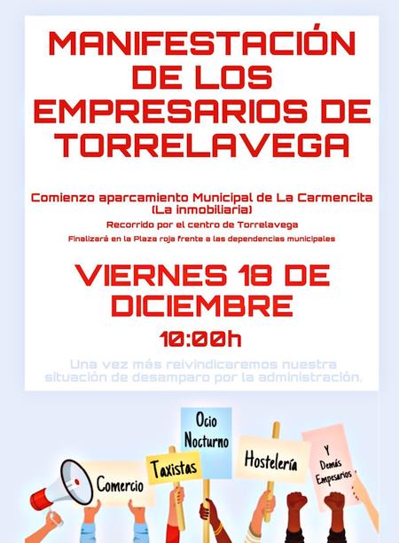  Convocada una nueva manifestación de empresarios de Torrelavega