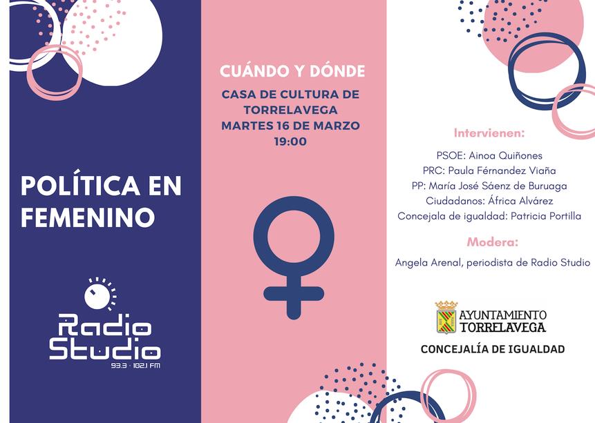  Radio Studio organiza el coloquio ‘Política en femenino’