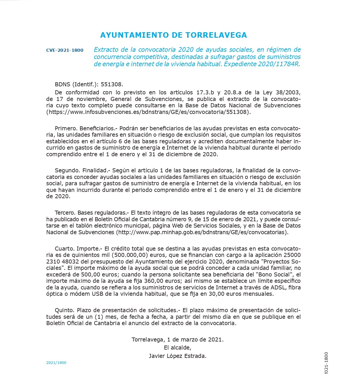  Torrelavega abre el plazo para solicitar ayudas para suministros de energía e Internet de la vivienda habitual