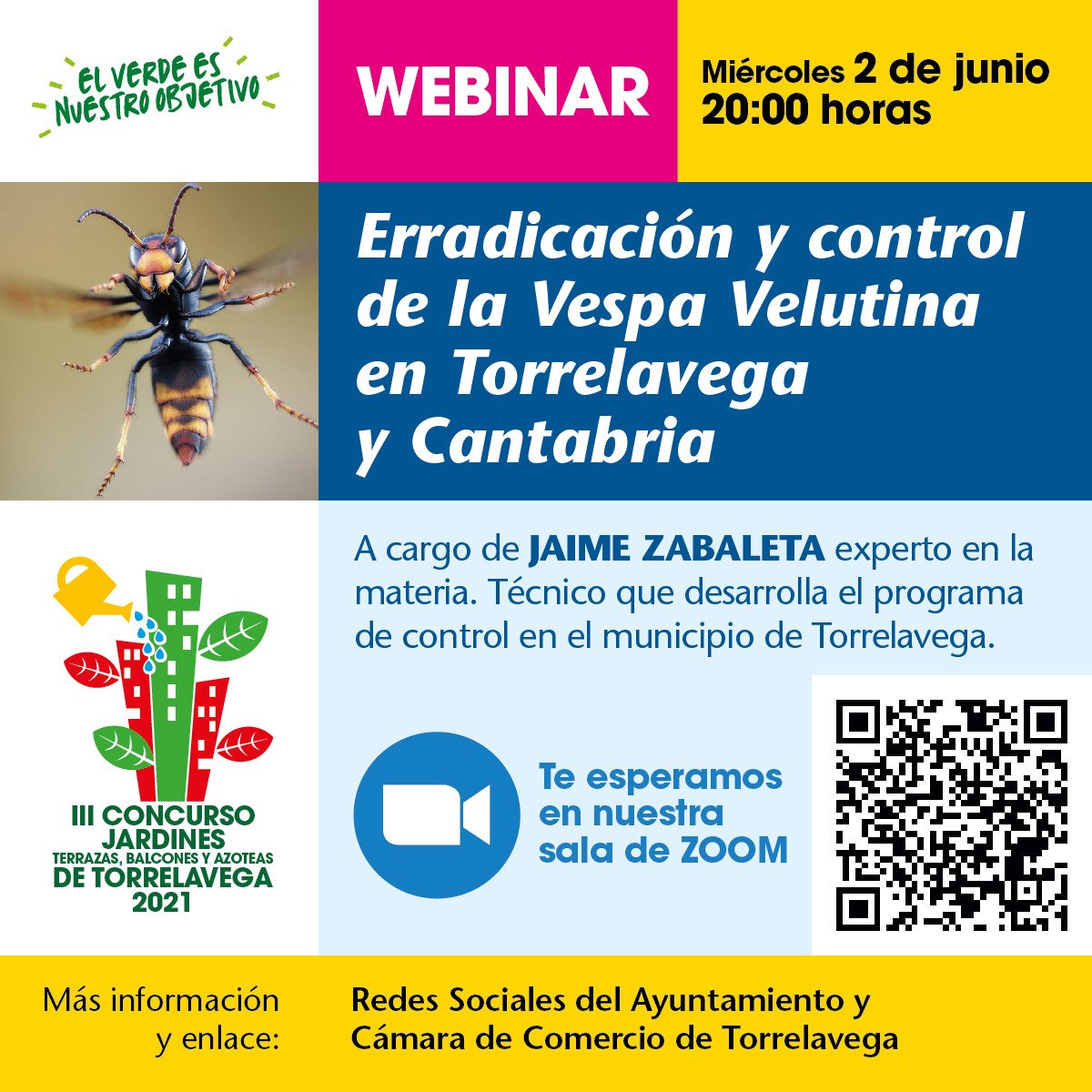  La Avispa Asiática inaugura hoy el ciclo de charlas online del III Concurso de Jardines de Torrelavega