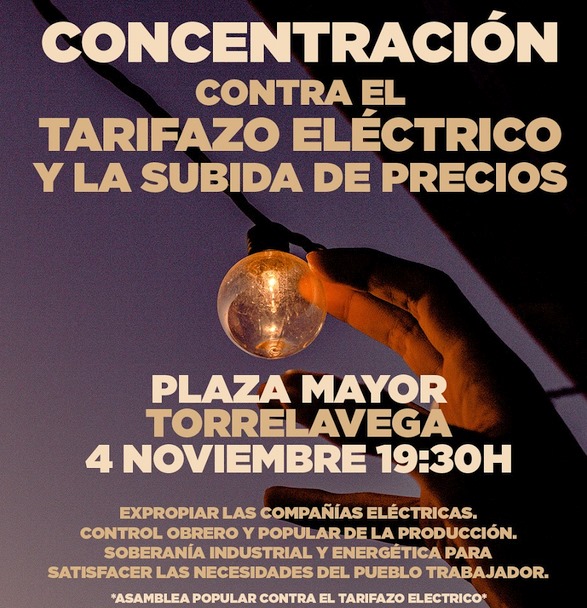 Concentración contra el "tarifazo" el jueves a las 19.30 horas en la Plaza Mayor