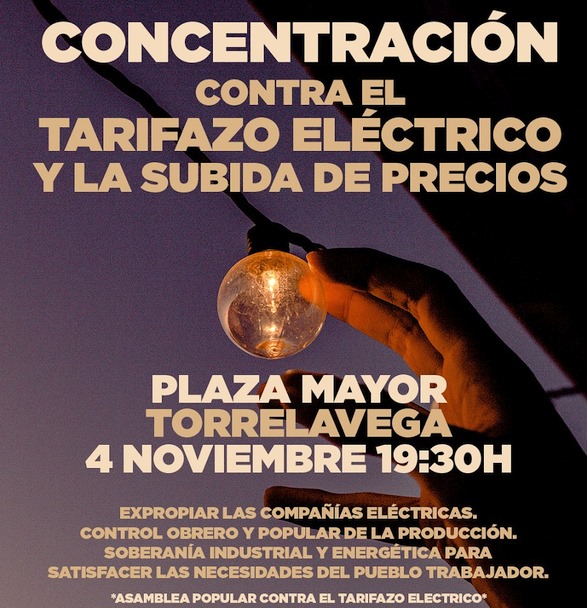  Concentración contra el «tarifazo» el jueves a las 19.30 horas en la Plaza Mayor