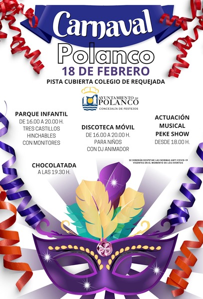  Polanco celebra su Carnaval infantil este viernes 18 de febrero