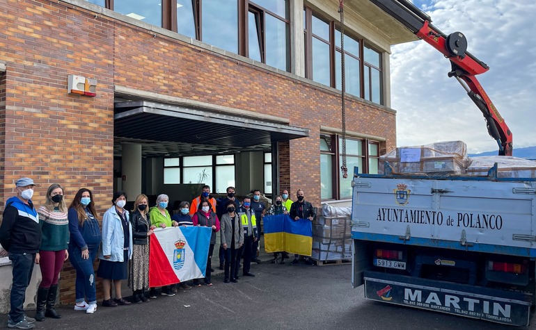  Polanco recoge y envía 14 palés de ayuda solidaria al pueblo ucraniano