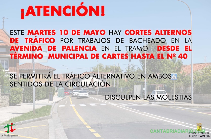 Cortes alternos de tráfico en la Avenida de Palencia este martes  