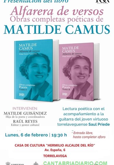 La Casa de Cultura de Torrelavega presenta las obras completas poéticas de Matilde Camus