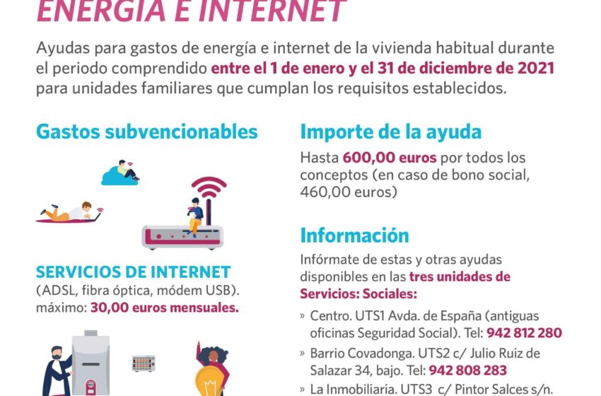  Torrelavega abre el plazo para solicitar ayudas para suministros de energía e Internet