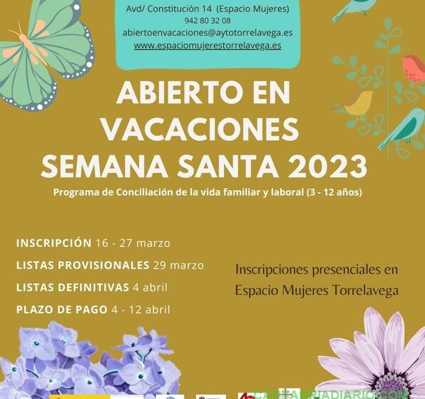 Torrelavega abre el plazo de solicitud para participar en ‘Abierto en Vacaciones: Semana Santa 2023’