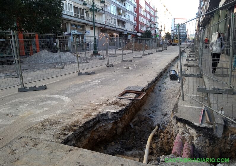 En la imagen las obras que RUCECAN ejecuta en la calle Julián Ceballos