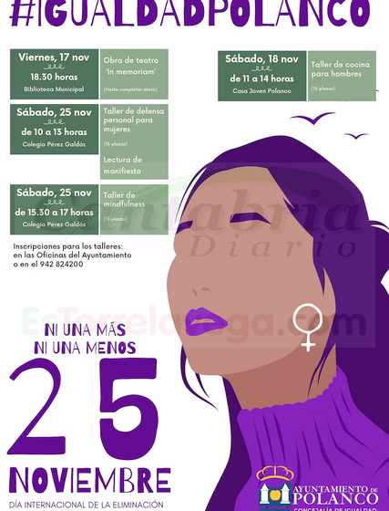  «Polanco Solidario. Ni una más, ni una menos», programación con motivo del Día Internacional de la Eliminación de la Violencia contra la Mujer