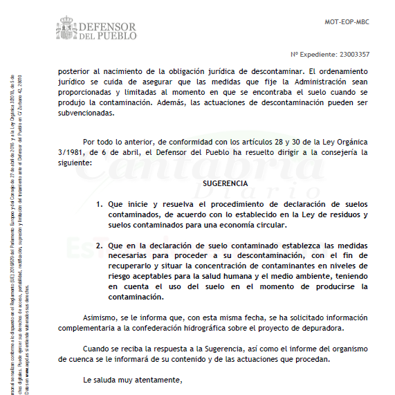 El Defensor del Pueblo pide al Gobierno que limpie la Isla de Solvay