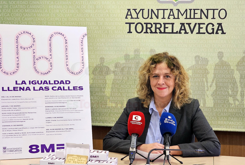 Patricia Portilla presenta ‘La igualdad llena las calles’, lema del 8M en Torrelavega