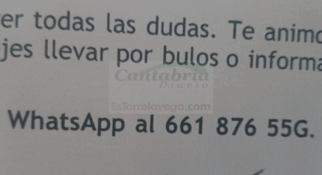 En la carta se incluye un teléfono de contacto erróneo