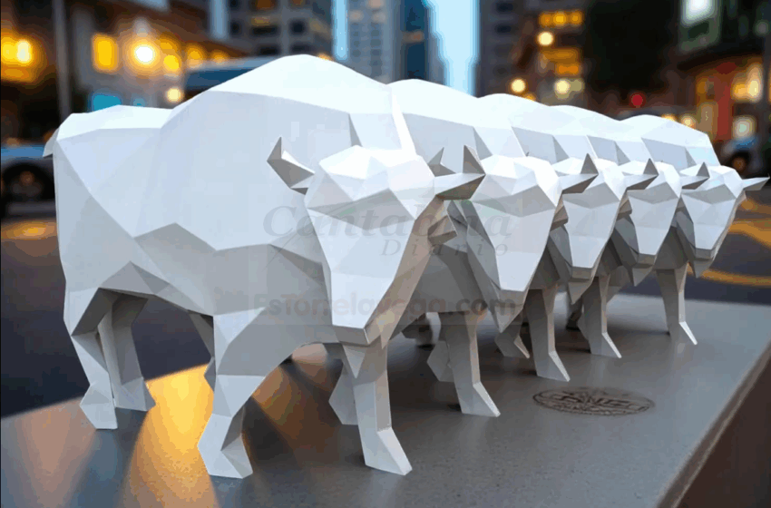 Así son las esculturas de bisontes que se instalarán en Torrelavega para convertirla en «capital del Cuaternario»