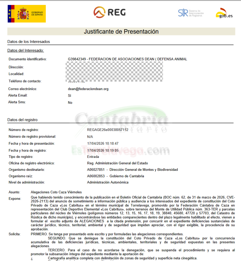 Denuncian presuntas irregularidades en el proyecto de coto de caza de Viérnoles