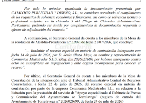 EXCLUSIVA-. El Tribunal Administrativo de Recursos Contractuales paraliza la licitación de los auxiliares de Prensa de Torrelavega