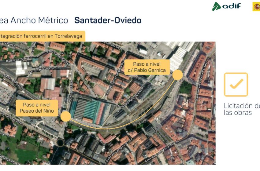  ADIF licita las obras de construcción del soterramiento de Torrelavega por 128,6 millones de euros
